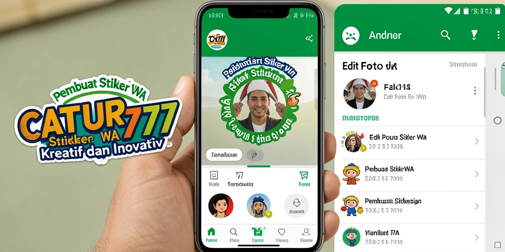 Tampilan utama CATUR777 untuk membuat stiker WA dengan fitur menarik.