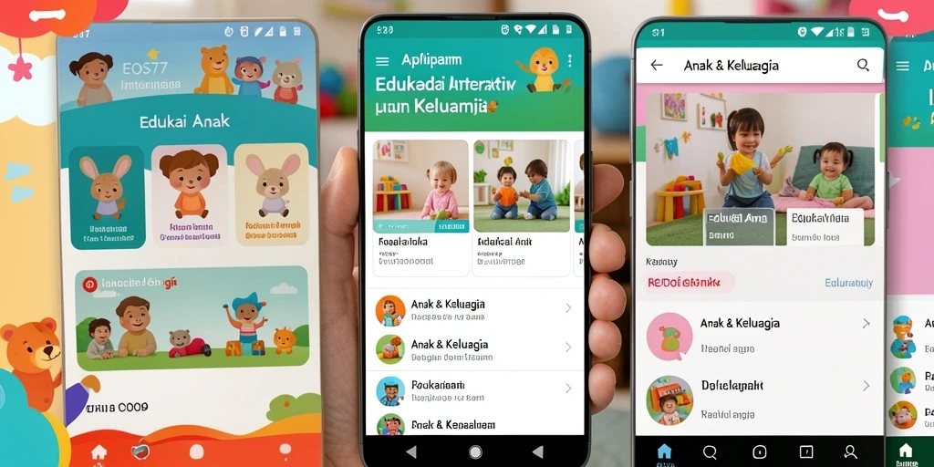 Antarmuka EOS77 yang ceria dan interaktif untuk anak-anak.