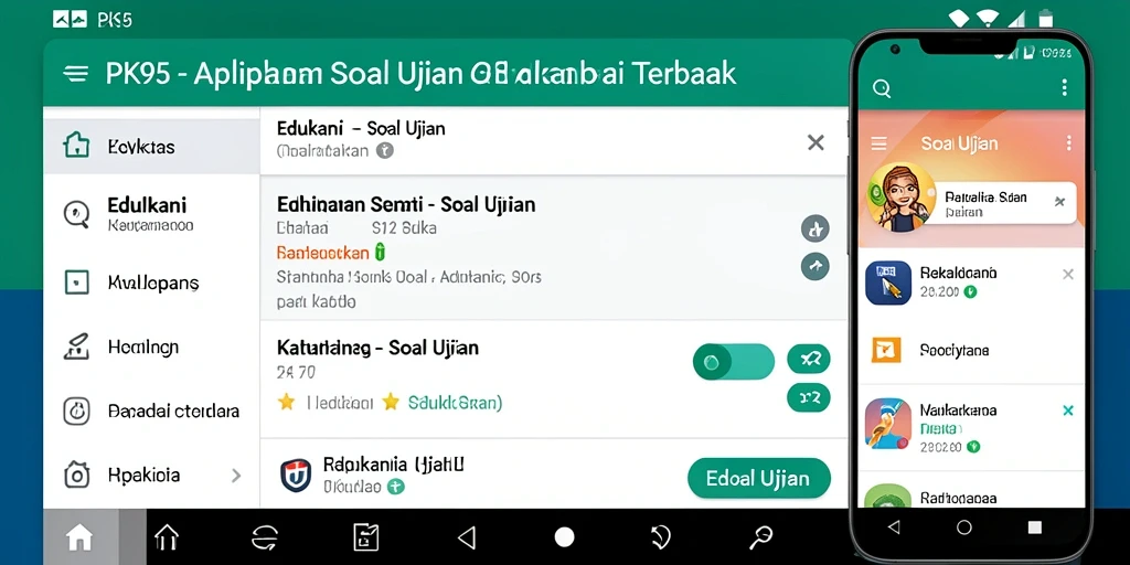 Tampilan antarmuka aplikasi PK95 untuk Soal Ujian.