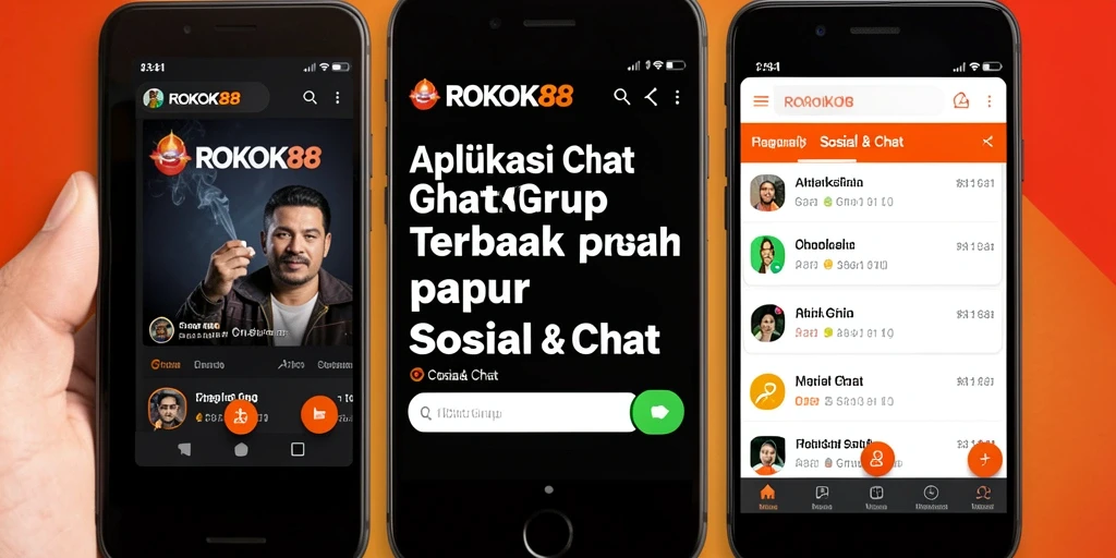 Tampilan antarmuka aplikasi ROKOK88 untuk Chat Grup.