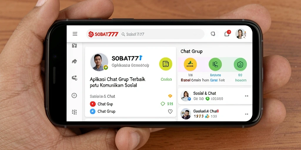 Antarmuka aplikasi SOBAT777 yang jelas dan fungsional untuk chatting grup.