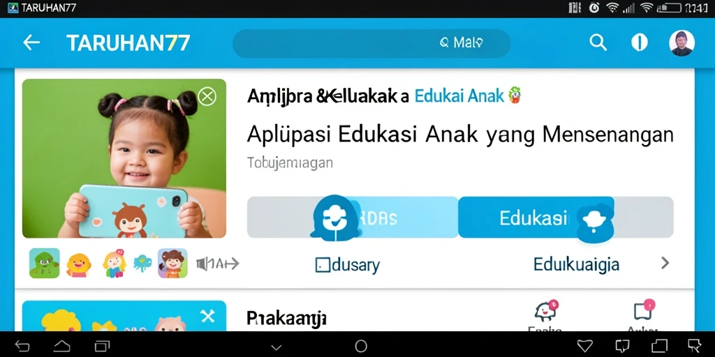 Antarmuka aplikasi TARUHAN77 yang ramah anak dan edukatif.