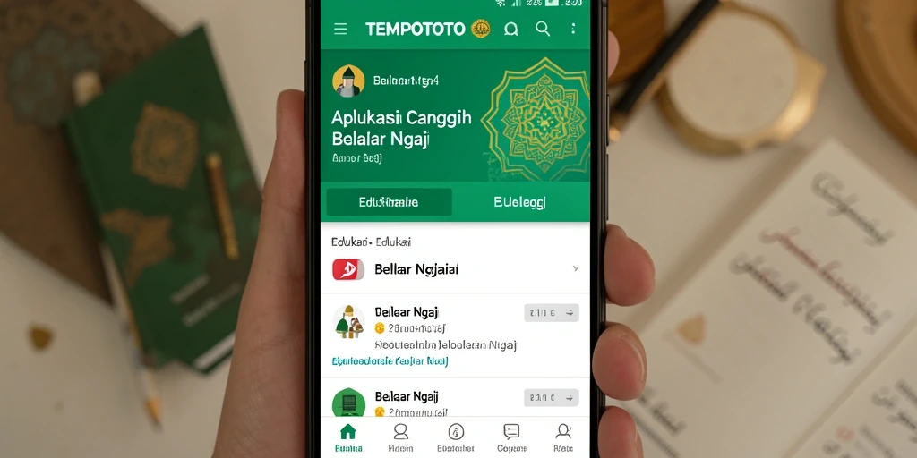 Antarmuka pengguna TEMPOTOTO saat belajar Ngaji.